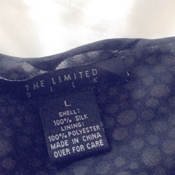 The Limited,Shell 100% Silk size Large. Color black/gray - Picture 5 of 6